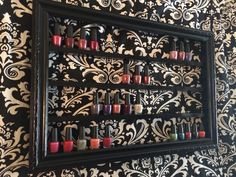 Nail Polish Storage (Decorative Frame) Acrylic Paint Bottles, Nail Polish Display, Paint Bottles, Small Perfume Bottles, Small Perfume, Cute Nail Polish, Polish Display, Nail Polish Storage, Nail Polish Organizer