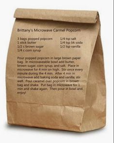 a brown paper bag with instructions on how to use it