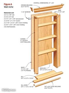 the diagram shows how to build a bookcase