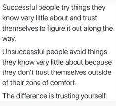 a poem with the words successful people try things they know