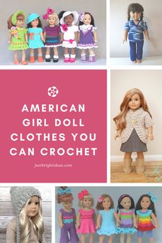 the american girl doll clothes you can crochet is featured in this postcard