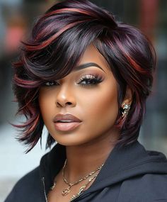 Trendy Short Shag Fall Hair Colors for Black Women 🍂 Copper Hair With Dark Roots, Gray Locs, Hair Colors Dark, Hair Colors For Black Women, Hair Caps, Colors For Black Women, Hair Braid Patterns, Herbal Hair Growth, Black Kids Braids Hairstyles