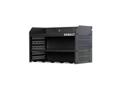 the kobalt cabinet is open and ready to be used as a storage unit