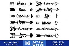 arrow clipart svg files for silhouettes and cricut - free cut files