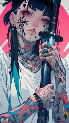 #anime #animeart #edgerunnerz #cyberpunk #character #characterdesigninspiration #animegirl #wallpaper #wallpaperforyourphone #tattoed #tattoomodel Anime Cyberpunk Female, Cyberpunk 2077 Wallpapers Iphone, Cyberpunk Woman Art, Cyberpunk Kitsune, Cyberpunk Anime Wallpaper, Female Artwork Illustrations, Female Artwork Art, Chinese Cyberpunk, Cyberpunk Oni