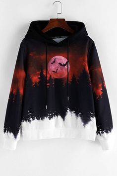 Halloween Forest, Anime Inspired Outfits, Tomboy Style Outfits, Moon Print, Mode Inspo, Tomboy Fashion, Red Hoodie, Kawaii Clothes