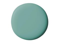 a round green paint color on a white background, with the top half painted in teal