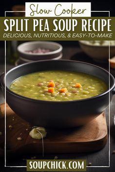 Wholesome Split Pea Soup Recipe To Try Now Green Split Pea Soup, Split Pea Soup Crockpot, Vegan Split Pea Soup, Green Split Peas, Split Pea Soup Recipe, Yellow Split Peas, Split Pea Soup, Pea Soup