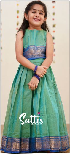 Pavadai Sattai Designs Kids, Traditional Dresses For Kids Girl, Pavadai Sattai Kids, Pattupavada For Kids, Kids Traditional Dress, Pattu Pavadai Kids, Pavadai Sattai Designs, Traditional Dresses For Kids, Traditional Baby Dresses