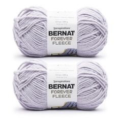 two balls of yarn with the words bernat forever written on them