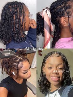 Medium Braids Natural Hair, 4c Natural Hairstyles For School, Mini Braids Hairstyles, Natural Hair Protective Styles, Mini Braids, Beautiful Black Hair, Quick Natural Hair Styles, Cute Curly Hairstyles, Cute Braided Hairstyles