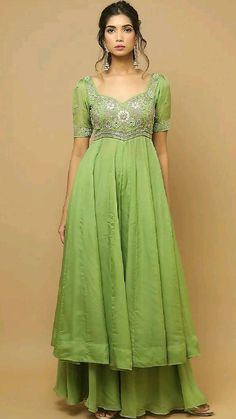 Friend Marriage Outfit Indian, New Kurti Designs 2024 Latest Party Wear, Anarkali Designs Latest, Fancy Kurti Designs Latest, Organza Kurti Designs Latest, Vision List, Gota Embroidery, Frock Models, Simple Kurta