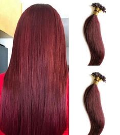 We offer high quality Exquisitely, Sexy Hand Made charming 100% Human Hair. Length: 18″,22″ Color: # 99J Burgundy Red Wine Style: Nail (U) Tip, Extension Texture: straight Hair Type: 100% Human Remy Hair Grade: AAAA Total Weight: 100 Grams (Each Strand= 1 Gram) Quantity: 100 Strands/Pack IMPORTANT!!! Colors shown on screen can be slightly different from the actual product, due to the color settings of your computer. Based on our Customers’ suggestions: We recommend TWO PACKS of U-tip  Hair Exten Pink Short Hair, Quick Braids, Short Hair Wigs, Beautiful Wigs, Remy Human Hair Extensions, Red Hair Color, Long Braids, Long Wigs, Clip In Hair Extensions