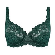 Underwire bra lace WACOAL Eglantine Green Lace Bra With Padded Cups, Green Lace Bra With Lace Trim, Elegant Green Bra With Padded Cups, Elegant Green Underwire Bra, Elegant Green Bra With Lace Trim, Elegant Green Push-up Bra, Elegant Green Lace Bra, Elegant Lace Bra Partially Lined, Elegant Lace Bra With Partial Lining