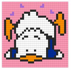 a cross stitch pattern of a penguin