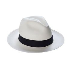 Classic White Panama Hat For Travel, White Panama Hat With Short Brim For Travel, White Curved Brim Fedora For Travel, White Flat Brim Straw Hat For Travel, Classic White Sun Hat For Travel, Classic White Adjustable Hat, Classic Adjustable White Hat, White Brimmed Fedora For Travel, White Short Brim Fedora For Travel