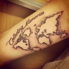 a map tattoo with the words celebrating memories on it