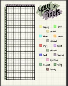 Pin on Bullet journal Mood Year Tracker, 2025 In Pixels, Bujo A Year In Pixels, Mood Tracker Year In Pixels, Mood Tracker 2025, 2025 Mood Tracker, Habit Tracker Bullet Journal Yearly, Mood Tracker Digital Planner, Goodnotes Mood Tracker