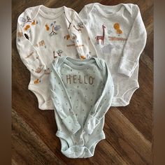 3 Newborn Bodysuits By Just One You By Carters Gender Neutral Design Never Worn, Washed Once In All Free & Clear Smoke Free Home, Dog Friendly Cute Gray Cotton Onesie, Gray Long Sleeve Cotton Onesie, Gray Cotton Onesie For Playtime, Newborn Bodysuit, Home Dog, Neutral Design, Dog Friendly, Dog Friends, Blue Gray