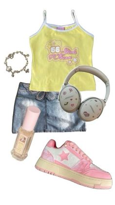 Yotsubacore Outfits, Heisei Retro Outfit, Silly Outfits, Kawaii Fashion Outfits, Gaming Clothes, The Glow