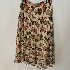 A Line Printed Skirt, 2 Functional Pockets, Fully Lined, New Without Tags, Excellent Condition. Ulla Johnson Skirt Neutrals Floral Print Pleated Accents Zip Closure 21% Silk 79% Cotton Lining 100% Cotton Dry Clean Only Brown Floral Skirt, Brown Floral, Women Skirts Midi, Fit N Flare Dress, Ulla Johnson, Printed Skirts, Fit & Flare, Trending Accessories, Flare Dress