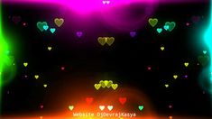 neon hearts are floating in the air on a black background with white text that reads website diffevayasyaya