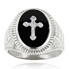 Item Code: 101131_white_6&#44 Mens White Gold Rings, Morganite Diamond Ring, Unique Mens Rings, Gold Rings Jewelry, Gold Cross Necklace, Black Onyx Stone, Black Onyx Ring, Cross Ring, Men Diamond Ring