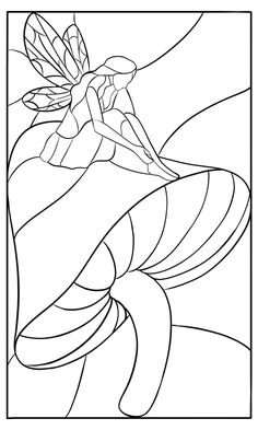 a black and white drawing of a fairy sitting on a wave