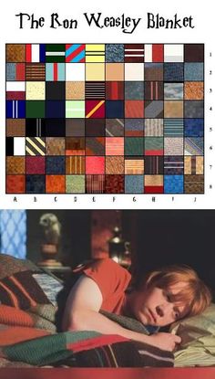 the ron weasely blanket is made up of many different colors