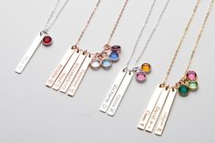 Birthstone Necklaces, Trendy Necklace, Kids Names, Personalized Pendant, Trendy Necklaces