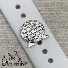 Our Spaceship Earth Band Stud® is a silver, plated band charm designed to fit most watch bands, magicbands or fitness trackers. This Band Stud® has a specially designed screw backing to ensure a secure fit. SHIPPING: All orders containing only READY TO SHIP items will ship the next business day, unless otherwise noted in your confirmation email. If there is a change for any reason, the date you can expect your items to ship will be notated in the email. All bows are made to order items. If your Disney Bands Display, Magic Band Display, Disney Magic Band Display, Disney Wrist Bands, Disney Apple Watch Band, Cute Apple Watch Bands, Band Trip, Mini Hair Bows, Magical Accessories