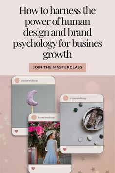 an advertisement with the words how to harness the power of human design and brand psychology for business growth