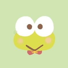 a green frog with big eyes and a bow tie