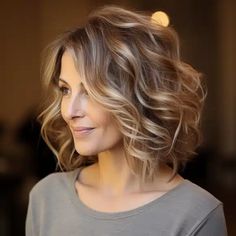 Medium Layered Hair with Gentle Curls Mother Of The Bride Hair, Medium Layered Hair, Medium Cut, Wispy Bangs