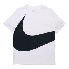 Nike Sportswear Swoosh Large Short Sleeve White CW4305-103 (Men's) Modern Cotton Sports Tops, White Dri-fit T-shirt For Sportswear, Nike Casual Dri-fit Activewear, White Dri-fit T-shirt For Sports, White Dri-fit Sports Tops, Casual White Dri-fit Activewear, Casual White Dri-fit Tops, White Logo Print Activewear Sportswear, White Activewear With Logo Print