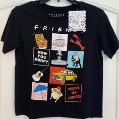 Nwt. Crop Top. Friends Tv Series Based T-Shirt. Super Cute! Friends Tv Show Shirt, Vintage Friends, Grey Cropped Hoodie, Friend Logo, Friends Black, Friends Sweatshirt, Friends Tv Series, Friends Tee, Bleach T Shirts