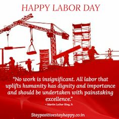 a red and white photo with the words happy labor day