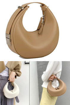 Indulge in timeless elegance with our Genuine Leather Crescent Hobo Handbag. Moon Bag, Hobo Handbag, Genuine Leather Handbag, Hobo Handbags, Half Moon, Style Board, Leather Handbag