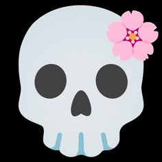 a skull with a flower in its hair