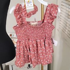 Nwt 3piece Pink Floral Shirt, Shorts And Scrunchie Set. Buttery Soft! Shorts Have Adorable Ruffle Detail. Size 6. Spring Matching Set Tops For Playwear, Cute Matching Set Top For Playwear, Cute Stretch Sets For Spring, Casual Fitted Playwear Sets, Floral Set, Soft Shorts, Floral Shirt, Matching Sets, Scrunchies