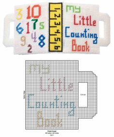 a cross stitch pattern with the words, numbers and letters on it's side