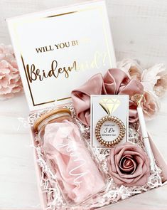 rose deluxe bridal gift set in pink and gold