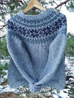 a sweater hanging on a tree branch in the snow