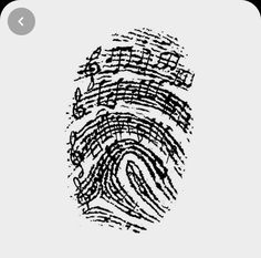 a fingerprint with music notes on it