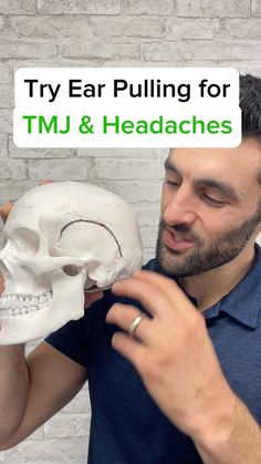 Dr. Joe Damiani - TMJ, Head & Neck Specialist | If you’ve been experiencing headaches on the side of the head, jaw pain or pressure around the ear, one strategy we can use to address soft... | Instagram Tmj Relief Remedies, Ear Pulling, Tmj Exercises, Tmj Headache, Tmj Relief, Jaw Exercises, Forward Head Posture Exercises, Jaw Muscles