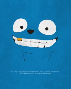 a cartoon character with big eyes and teeth