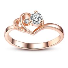 "Rose Gold Heart Shaped Cute Wedding/Engagement/Party Ring For Women, Vip361 Stone: Cubic Zirconia Metal : Rose Gold Plated On Brass Comfortable And Durable Material Comes With Attractive Packaging!! Occasion: Anniversary, Engagement, Gift, Party, Wedding, Personal Use, Etc. Message Me For Any Query. Thank You " Crystal Wedding Ring, Wedding Ring For Women, Cute Wedding, Rose Gold Heart, Party Rings, Jewelry Wedding Rings, Luxury Rings, Zircon Ring, Crystal Wedding