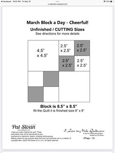 an image of a quilt pattern with the words march block a day - cheefiful