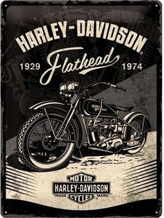 an old fashioned harley davidson motorcycle sign