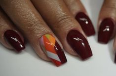 Orange And Black Nails Ideas, Orange And Black Nail Designs Acrylic, Black And Orange Nails Ideas, Orange And Black Gel Nails, Orange Acrylic Nails Black Women, Dope Nail Designs, Nails Only